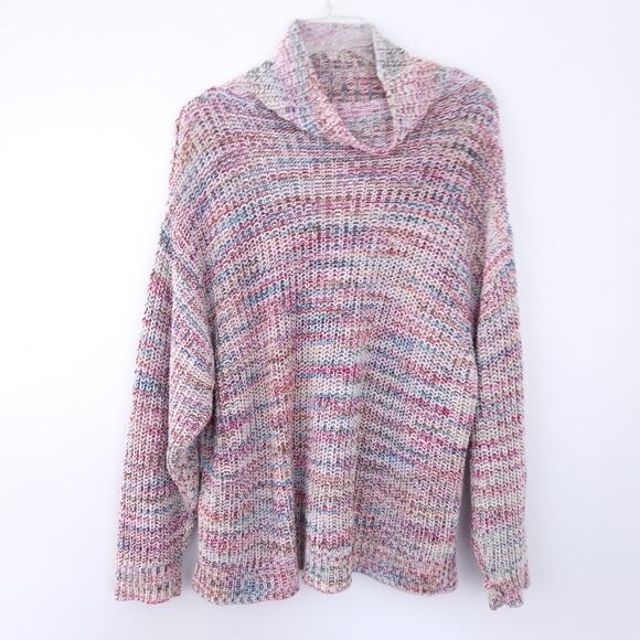Peruvian Connection Pullover Sweater Large, Cotton, Chunky Rib Knit, Multicolor - Picture 1 of 7